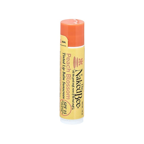 Naked Bee Orange Blossom Honey Tinted Lip Balm in Peach Blossom with SPF 15