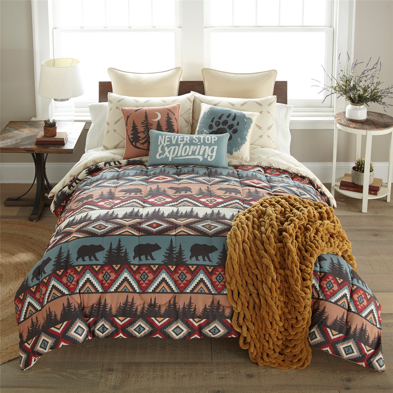 Bear Totem 3 Piece Queen Comforter Set