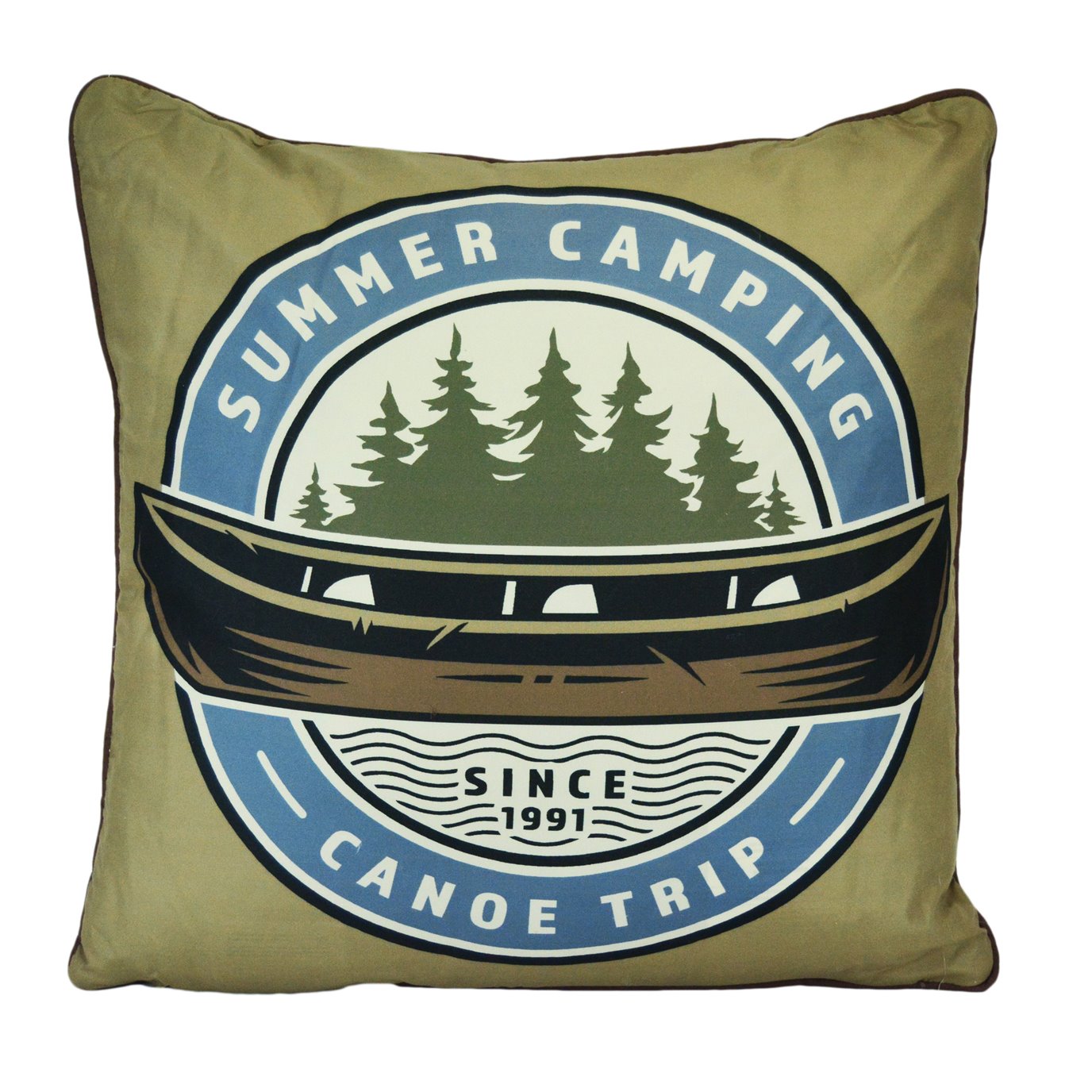 Mountain Stream "Camping" Decorative Pillow