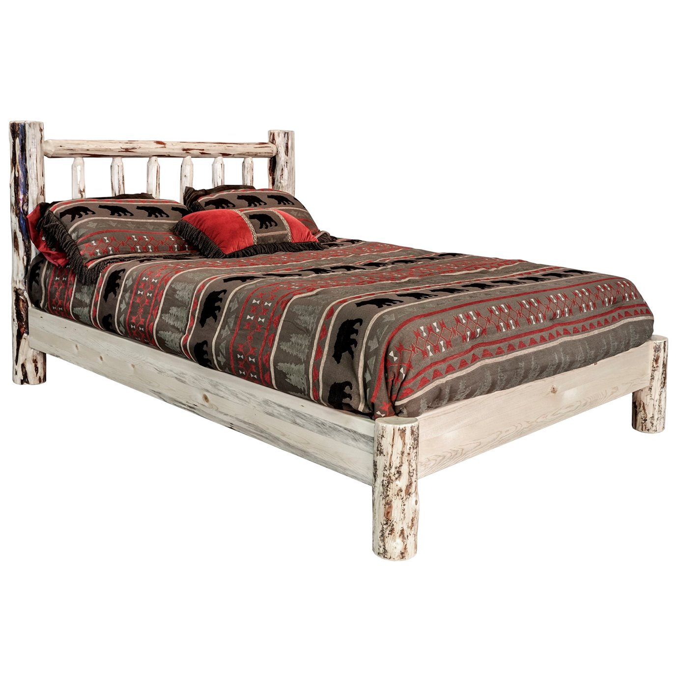 Montana Full Platform Bed - Clear Lacquer Finish