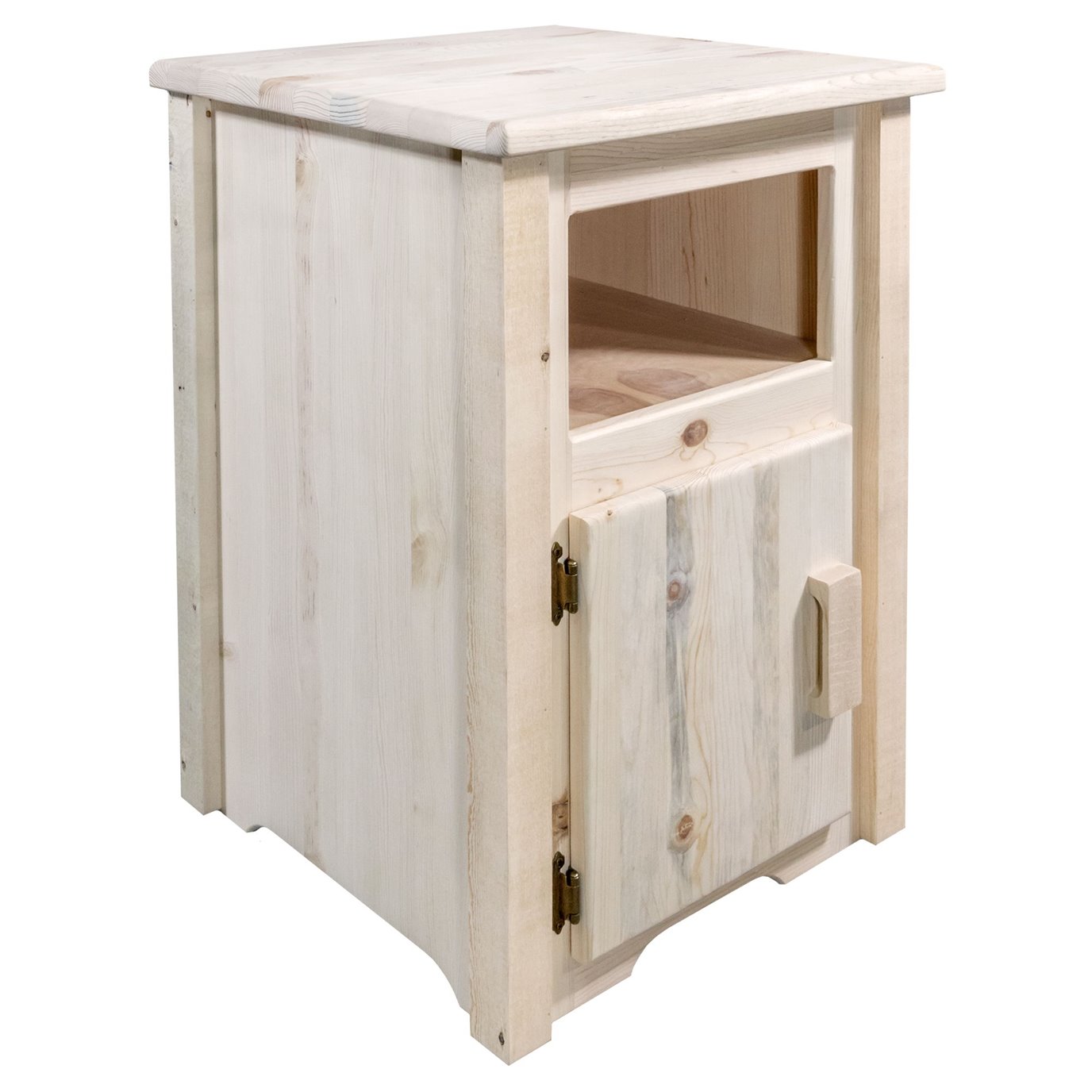Homestead End Table w/ Left Hinged Door - Ready to Finish