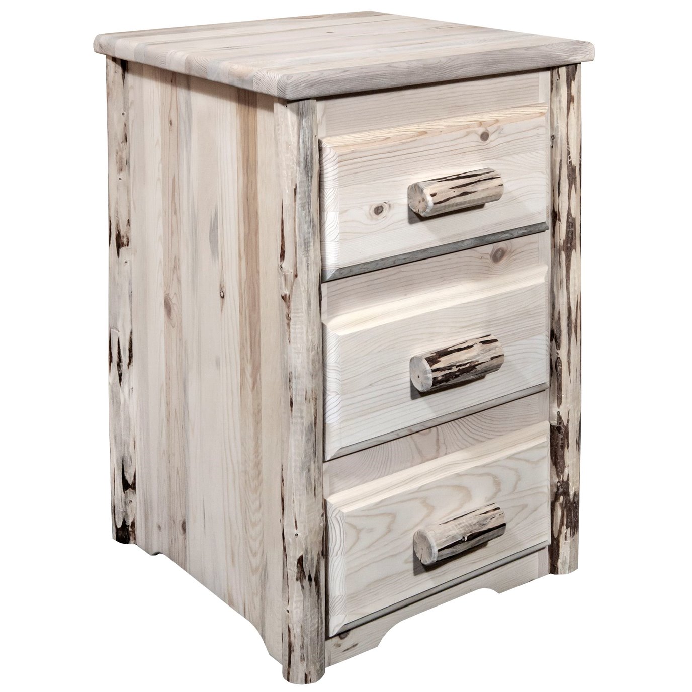Montana Nightstand w/ 3 Drawers - Clear Lacquer Finish