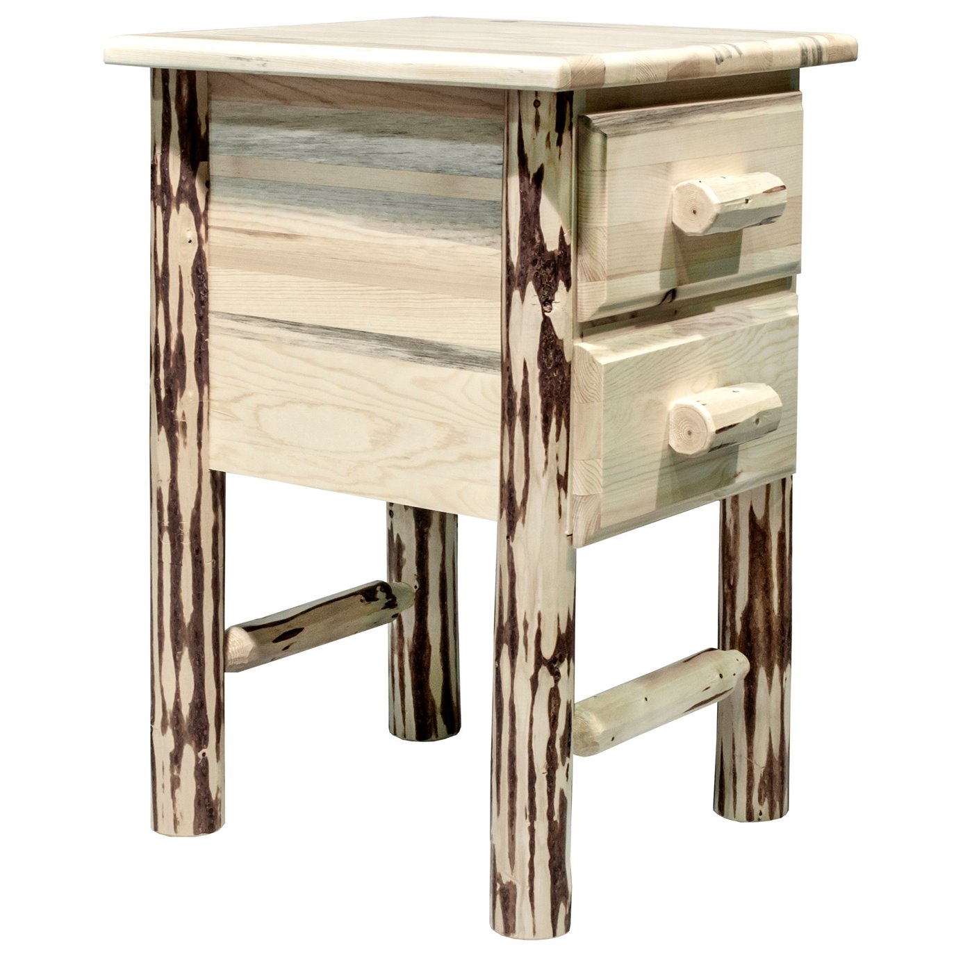 Montana Nightstand w/ 2 Drawers - Clear Lacquer Finish