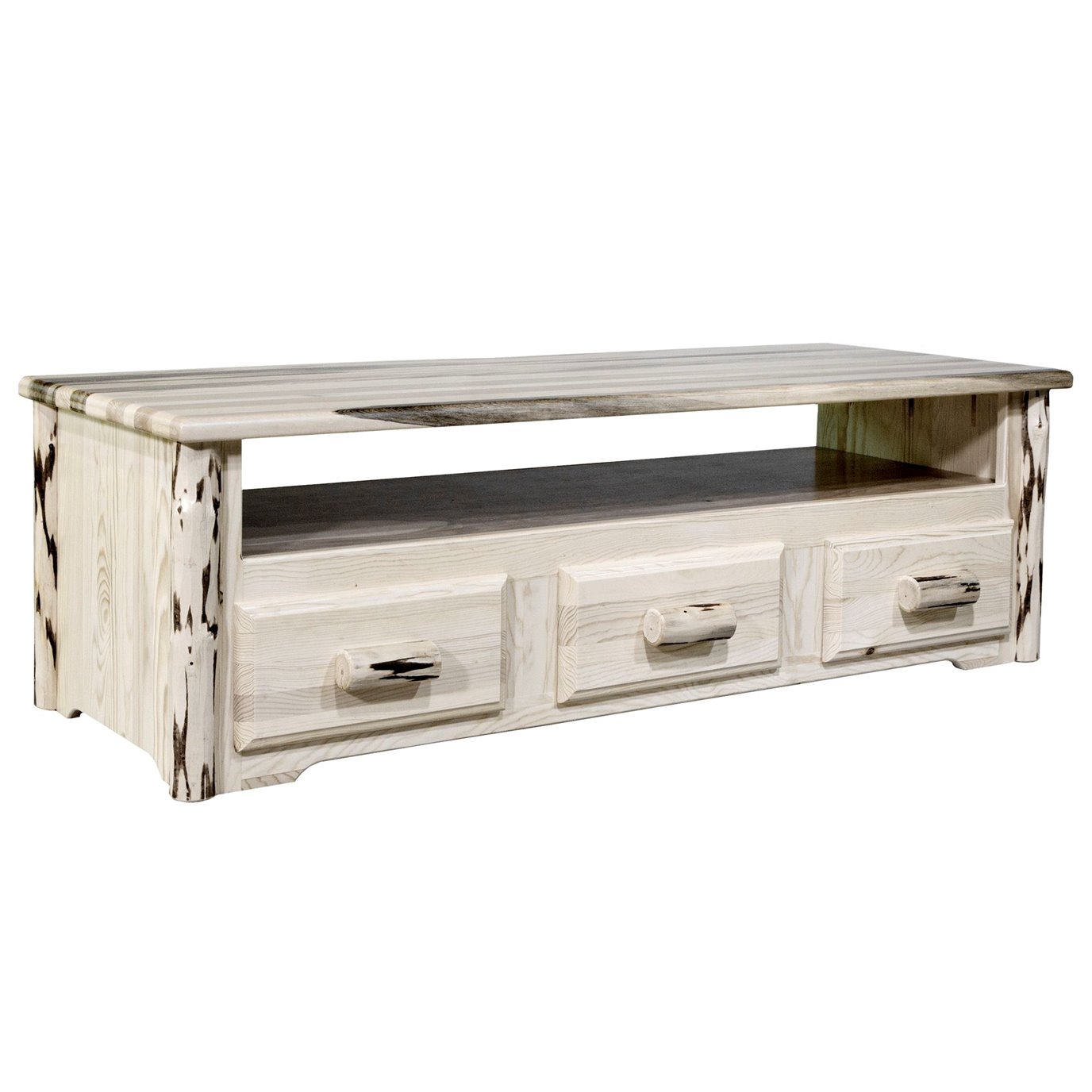 Montana Sitting Chest/Entertainment Center - Clear Lacquer Finish