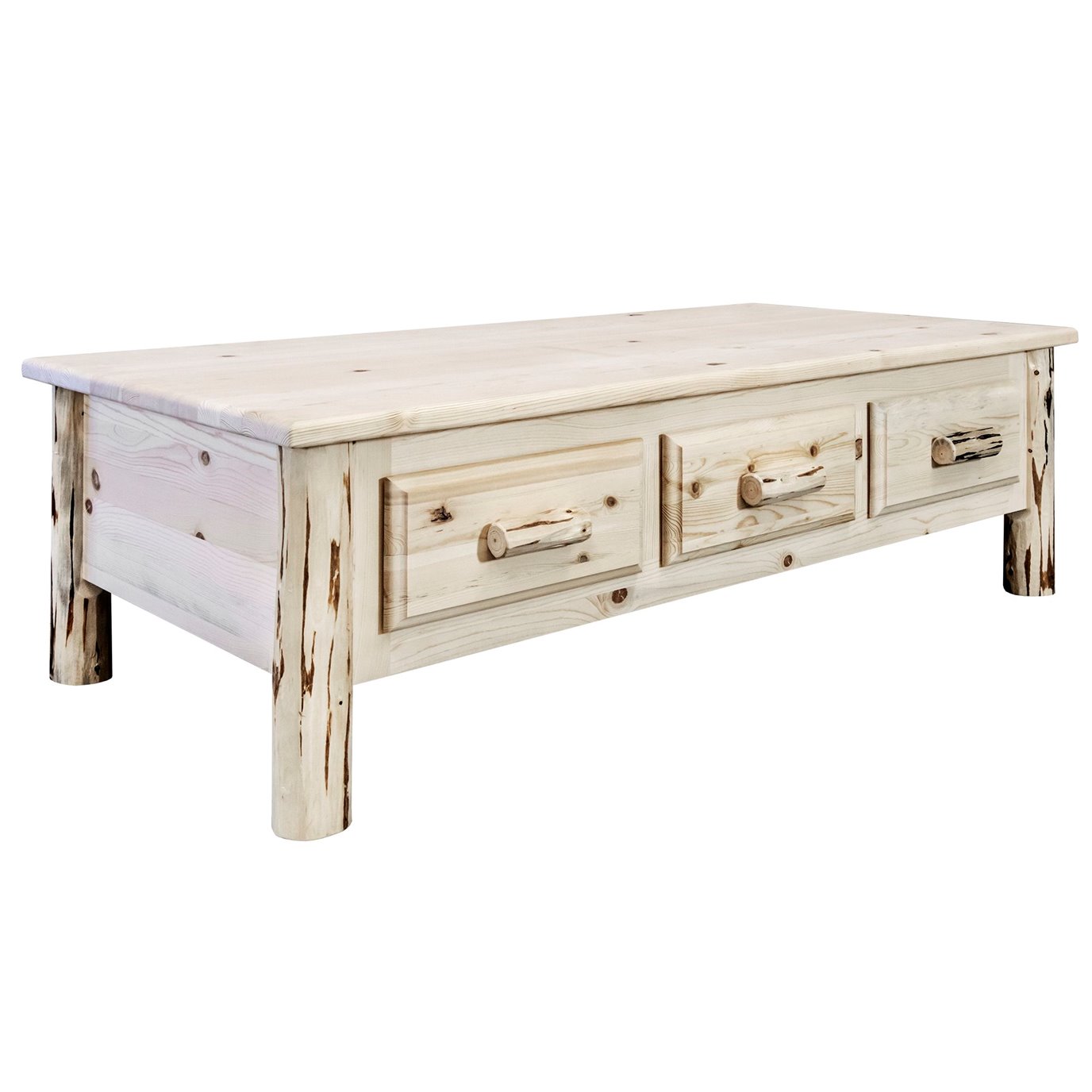 Montana Large Coffee Table w/ 6 Drawers - Clear Lacquer Finish