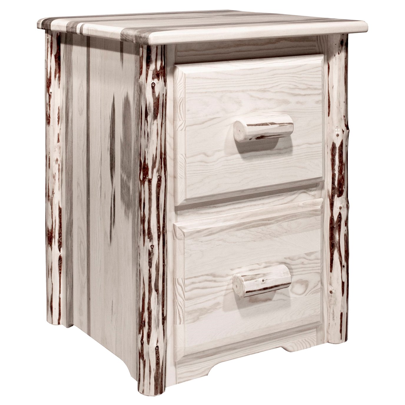 Montana 2 Drawer File Cabinet - Clear Lacquer Finish