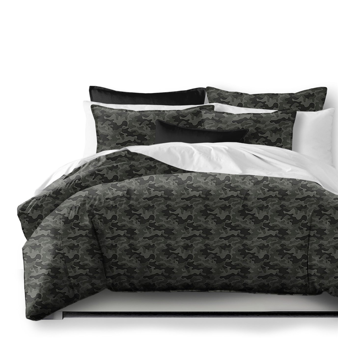 Basic Camo Army Green Comforter and Pillow Sham(s) Set - Size Queen