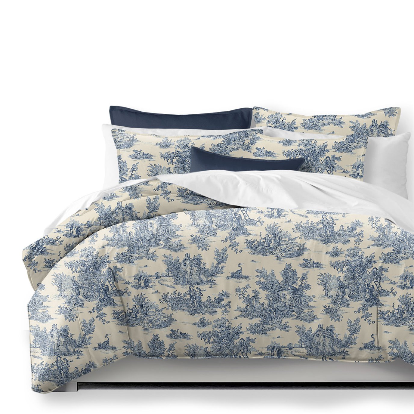 Bouclair Blue Duvet Cover and Pillow Sham(s) Set - Size Twin