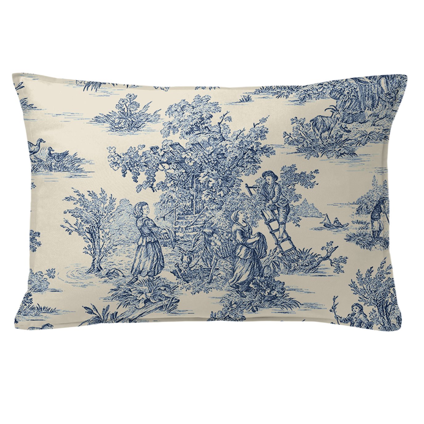 Bouclair Blue Decorative Pillow - Size 14"x20" Rectangle