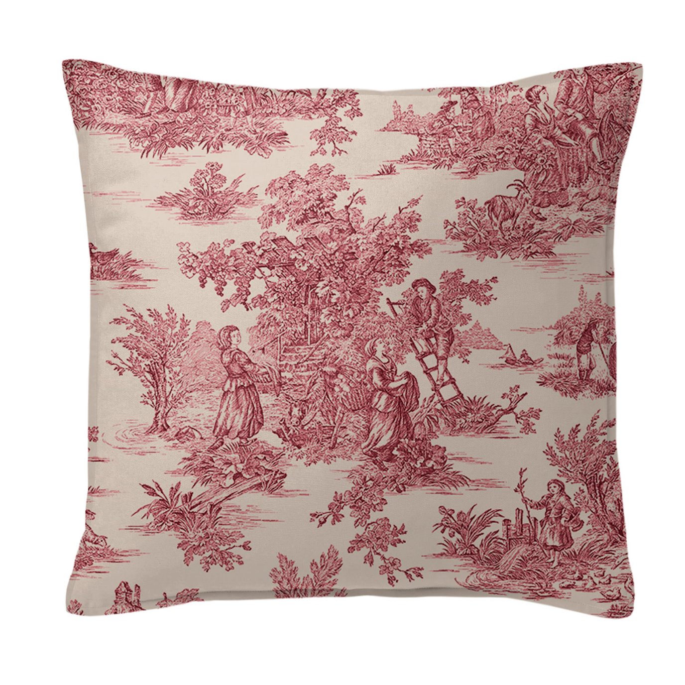 Bouclair Red Decorative Pillow - Size 20" Square
