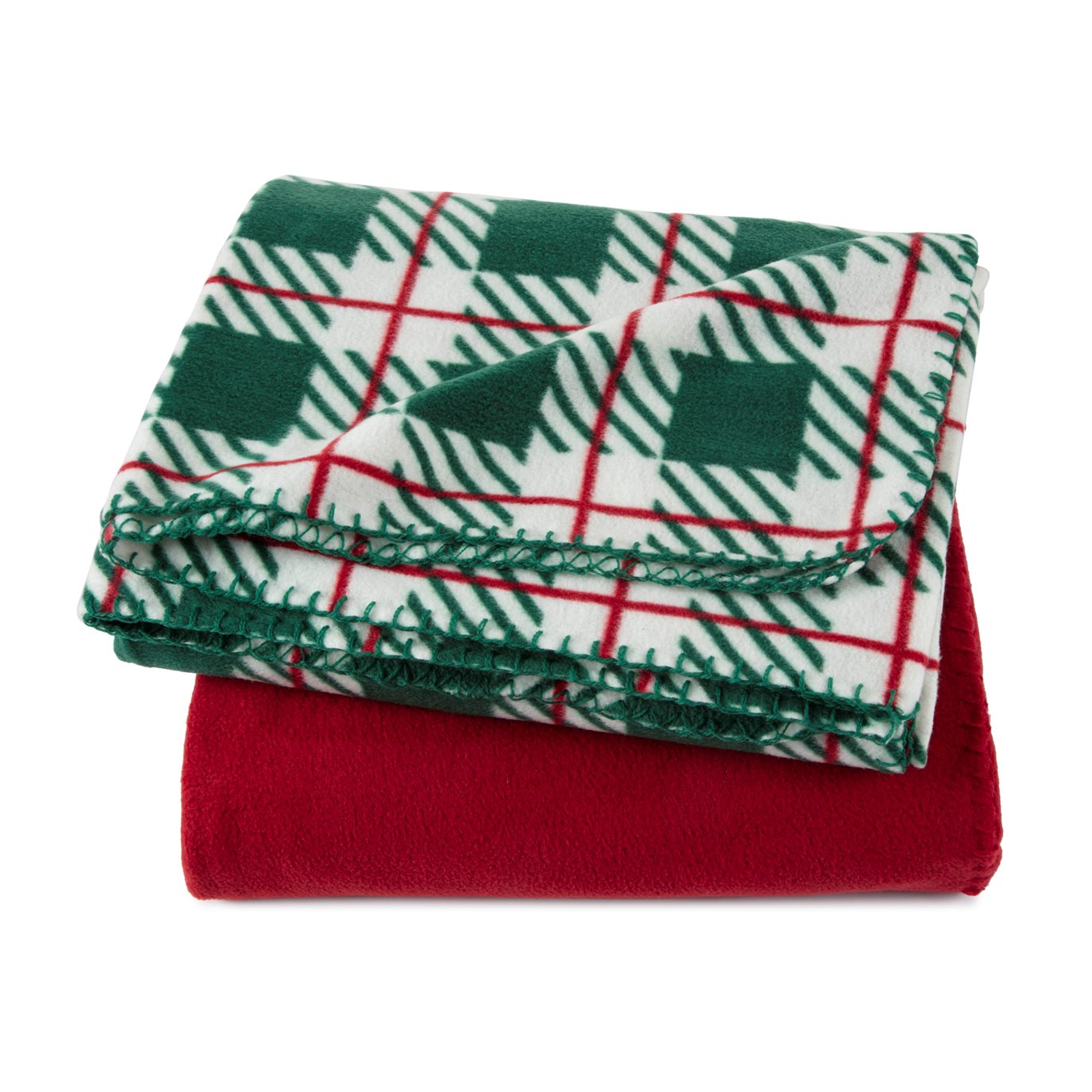 Martex 2-Pack Red and Plaid Throw Set