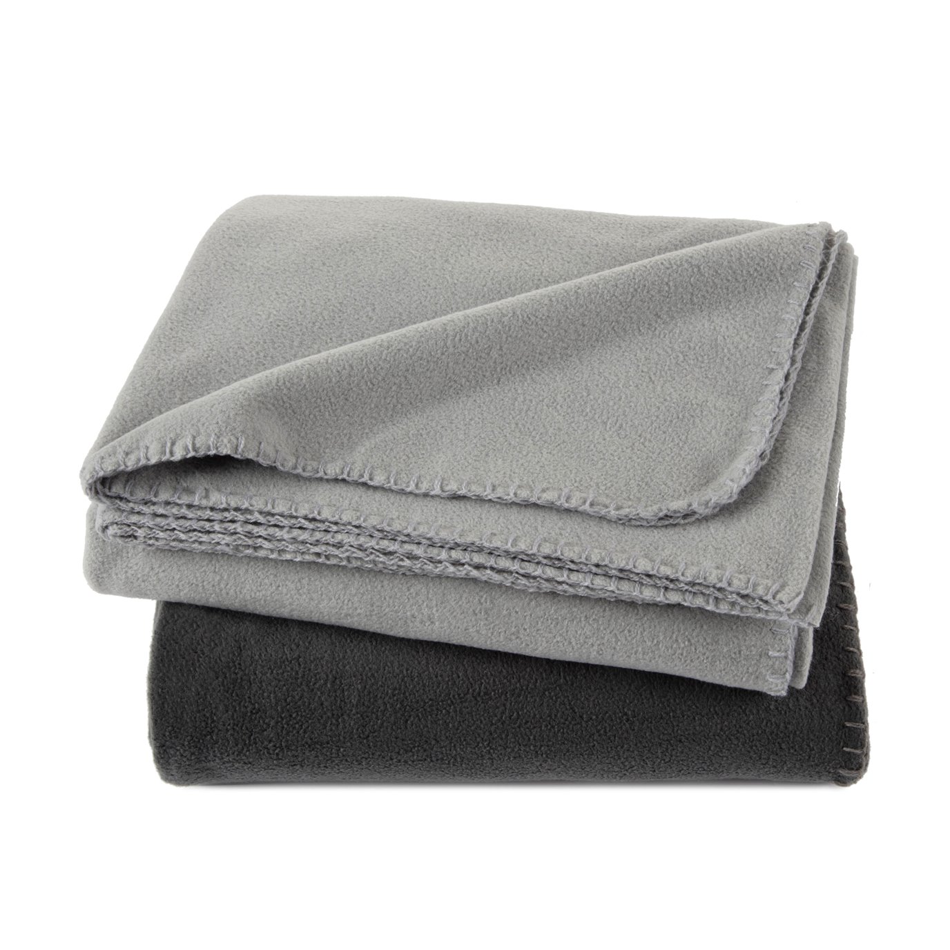 Martex 2-Pack Light Gray and Charcoal Gray Throw Set