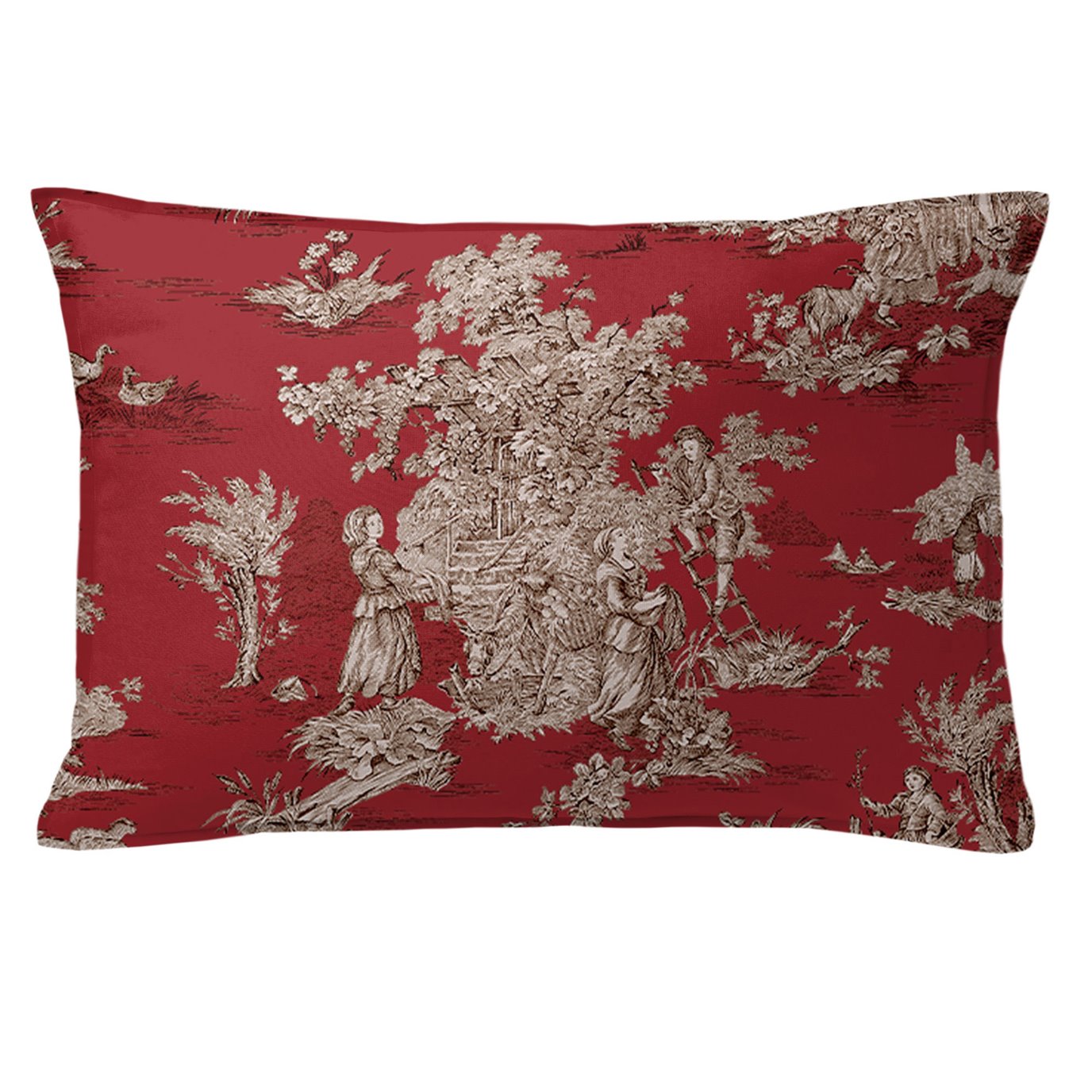 Chateau Red/Black Decorative Pillow - Size 14"x20" Rectangle