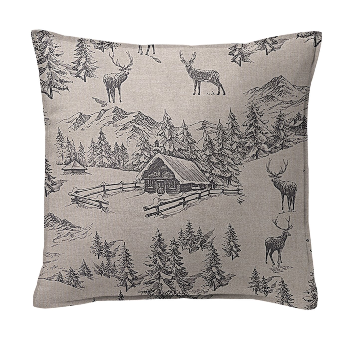 Cross Country Natural Decorative Pillow - Size 24" Square