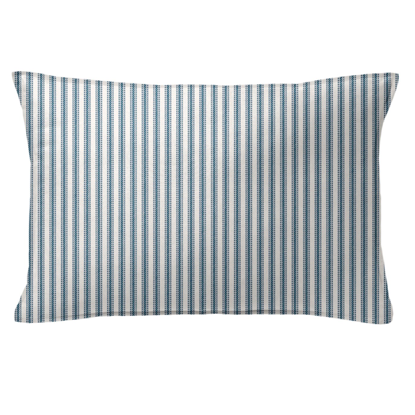 Cruz Ticking Stripes Indigo/Ivory Decorative Pillow - Size 14"x20" Rectangle