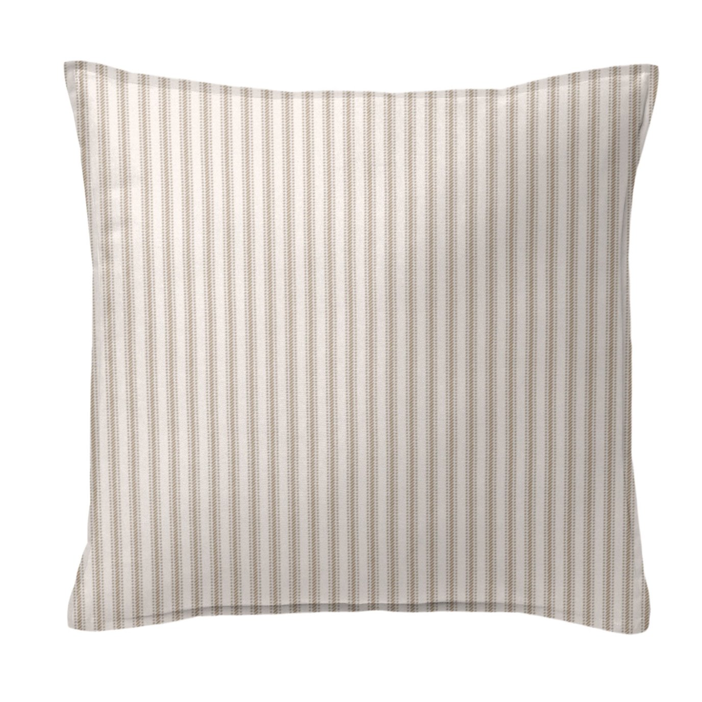 Cruz Ticking Stripes Taupe/Ivory Decorative Pillow - Size 20" Square
