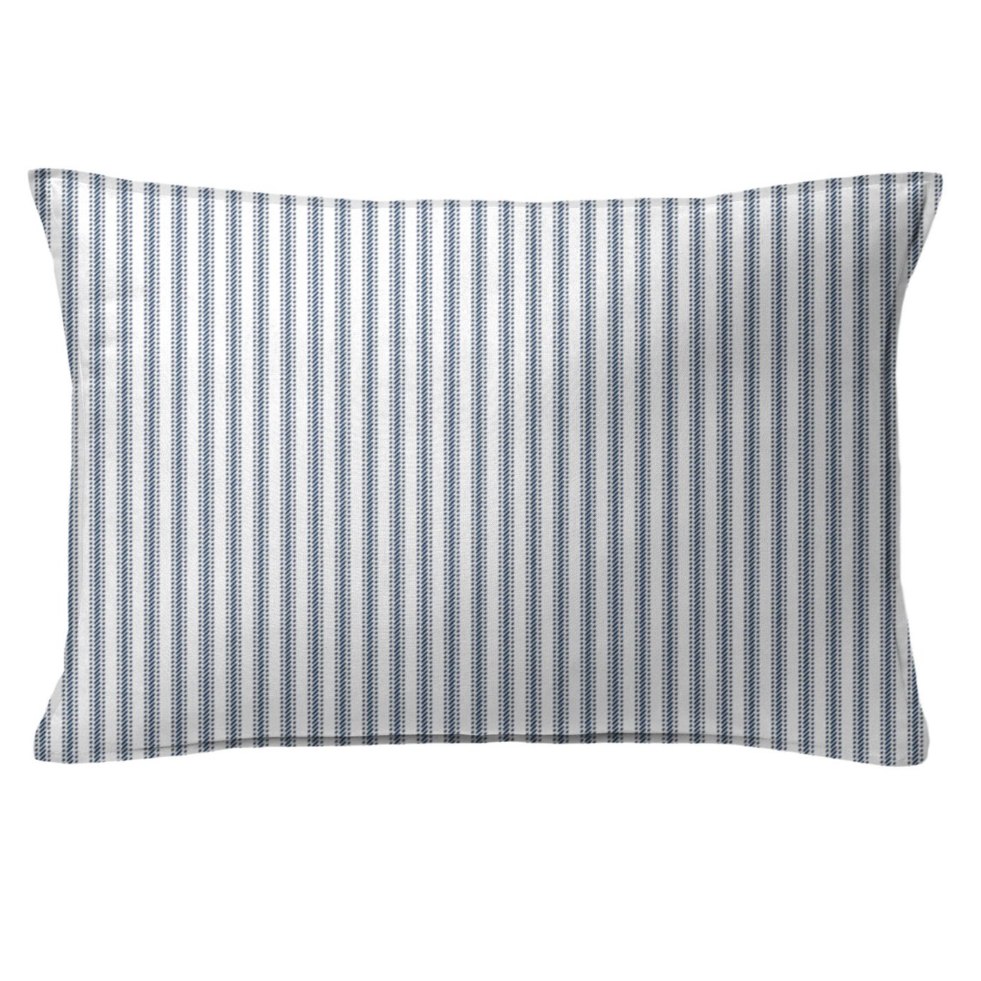 Cruz Ticking Stripes White/Navy Decorative Pillow - Size 14"x20" Rectangle