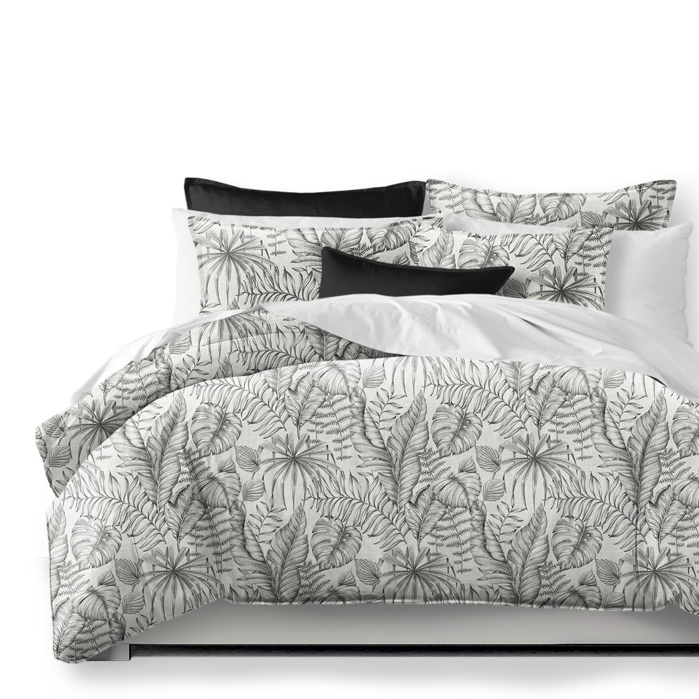 Liraz Black Coal Comforter and Pillow Sham(s) Set - Size Twin
