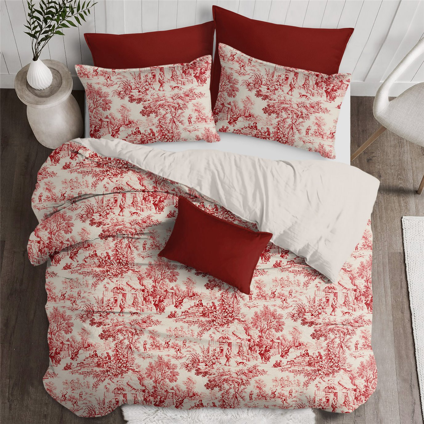 Red king sales size pillow shams