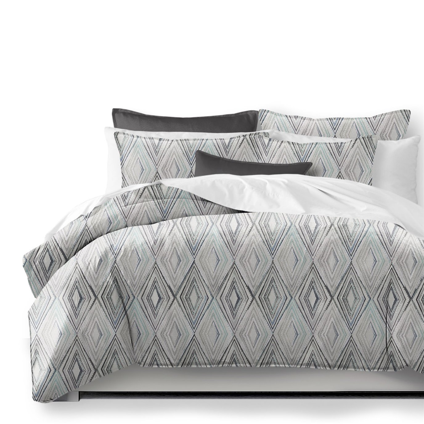 Sloane Seabreeze/Ivory Comforter and Pillow Sham(s) Set - Size King / California King