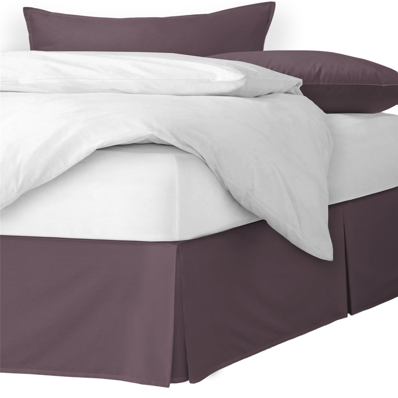 Braxton Purple Grape Platform Bed Skirt - Size Queen 18" Drop