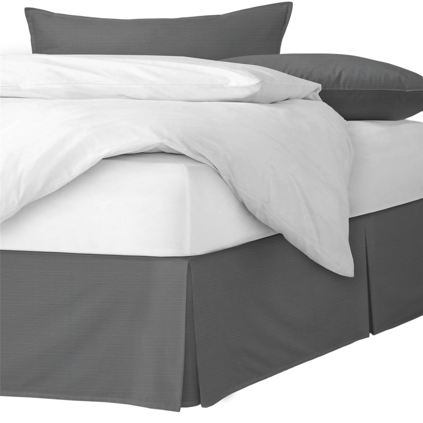Nova Charcoal Platform Bed Skirt - Size Twin 15" Drop
