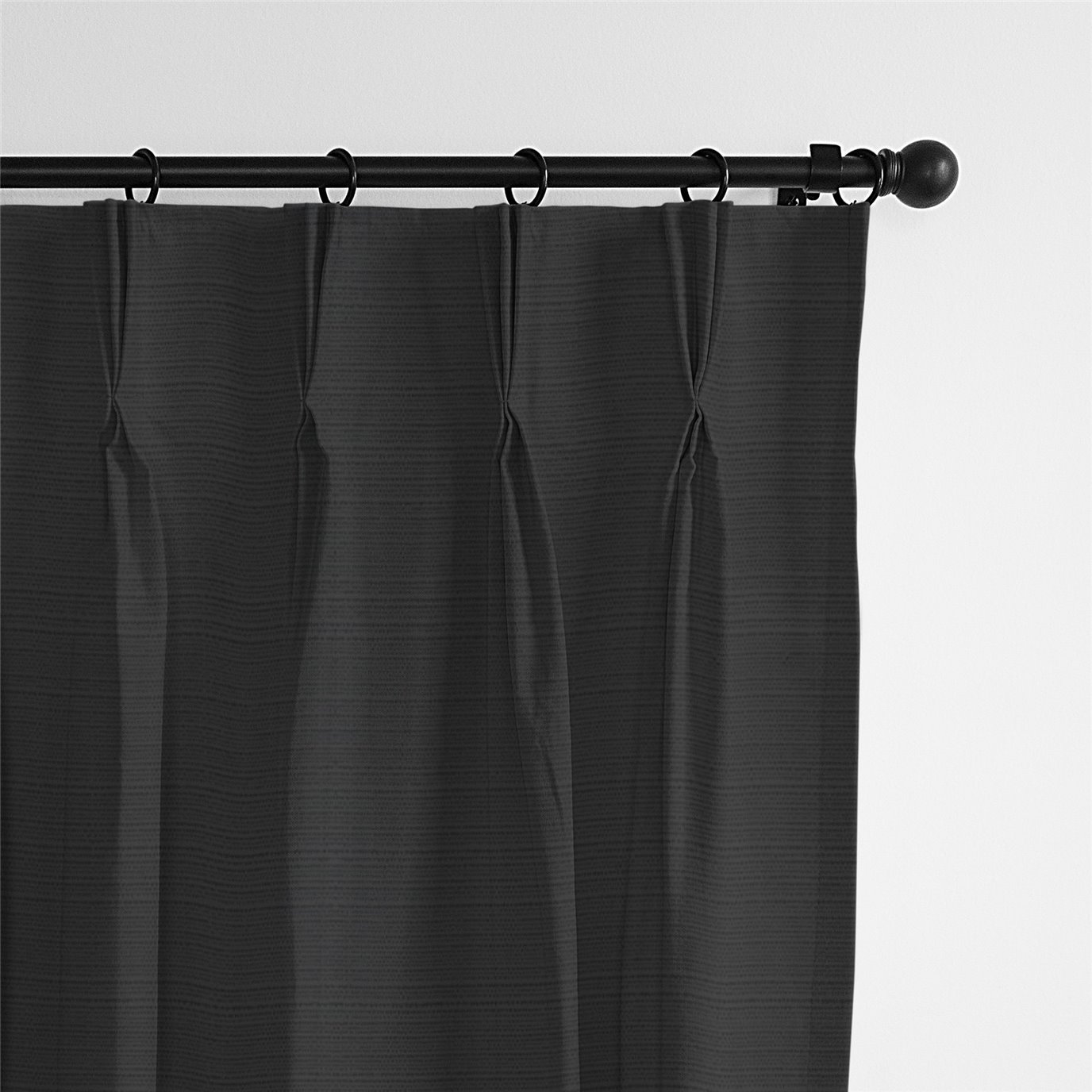 Nova Black Pinch Pleat Drapery Panel - Pair - Size 40"x84"