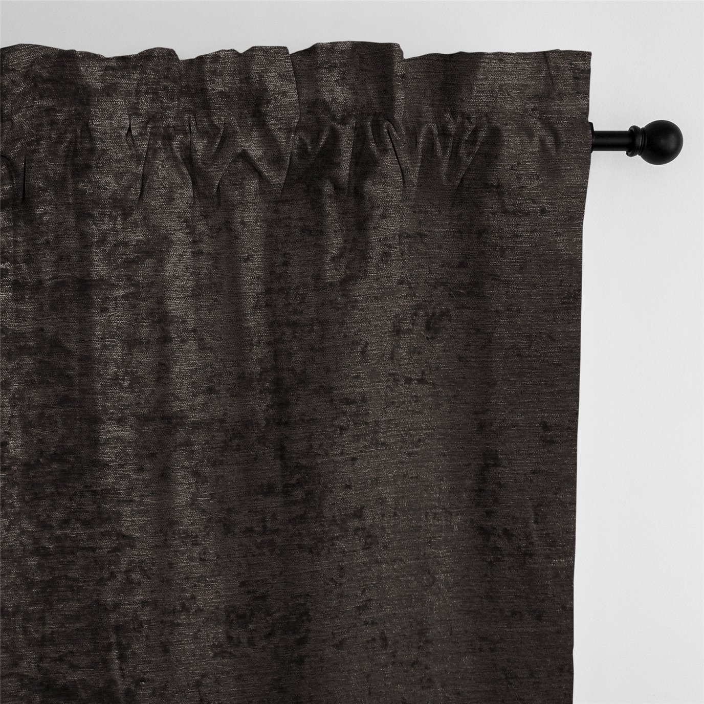 Juno Velvet Chocolate Pole Top Drapery Panel - Pair - Size 50"x144"