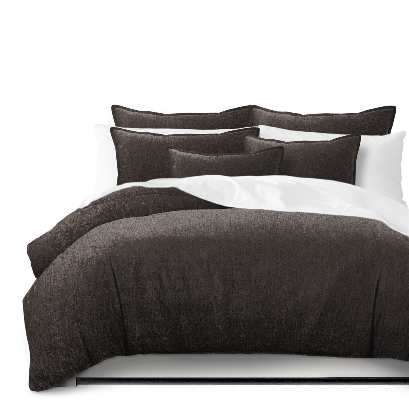 Juno Velvet Chocolate Comforter and Pillow Sham(s) Set - Size Queen