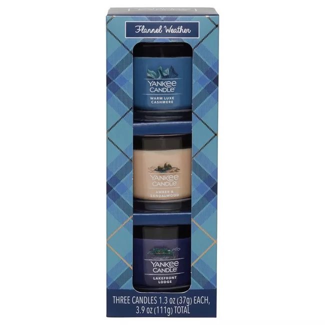 Yankee Candle Flannel Weather Mini Candle Gift Set of 3