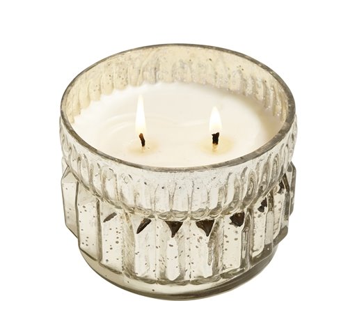 Merriest Holiday 2 Wick Mercury Glass Candle 9.5oz