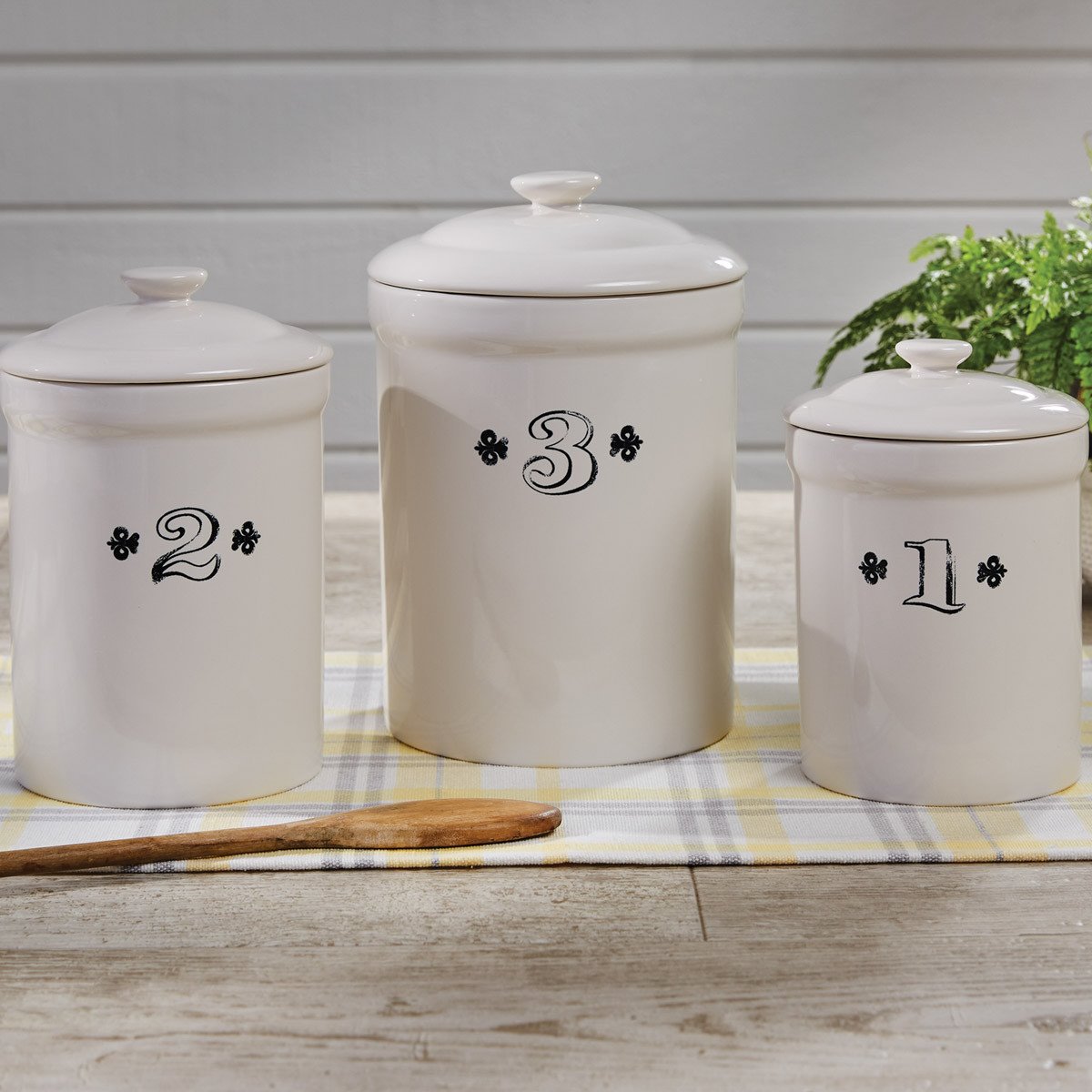 Iron Stone Set of Three Canisters