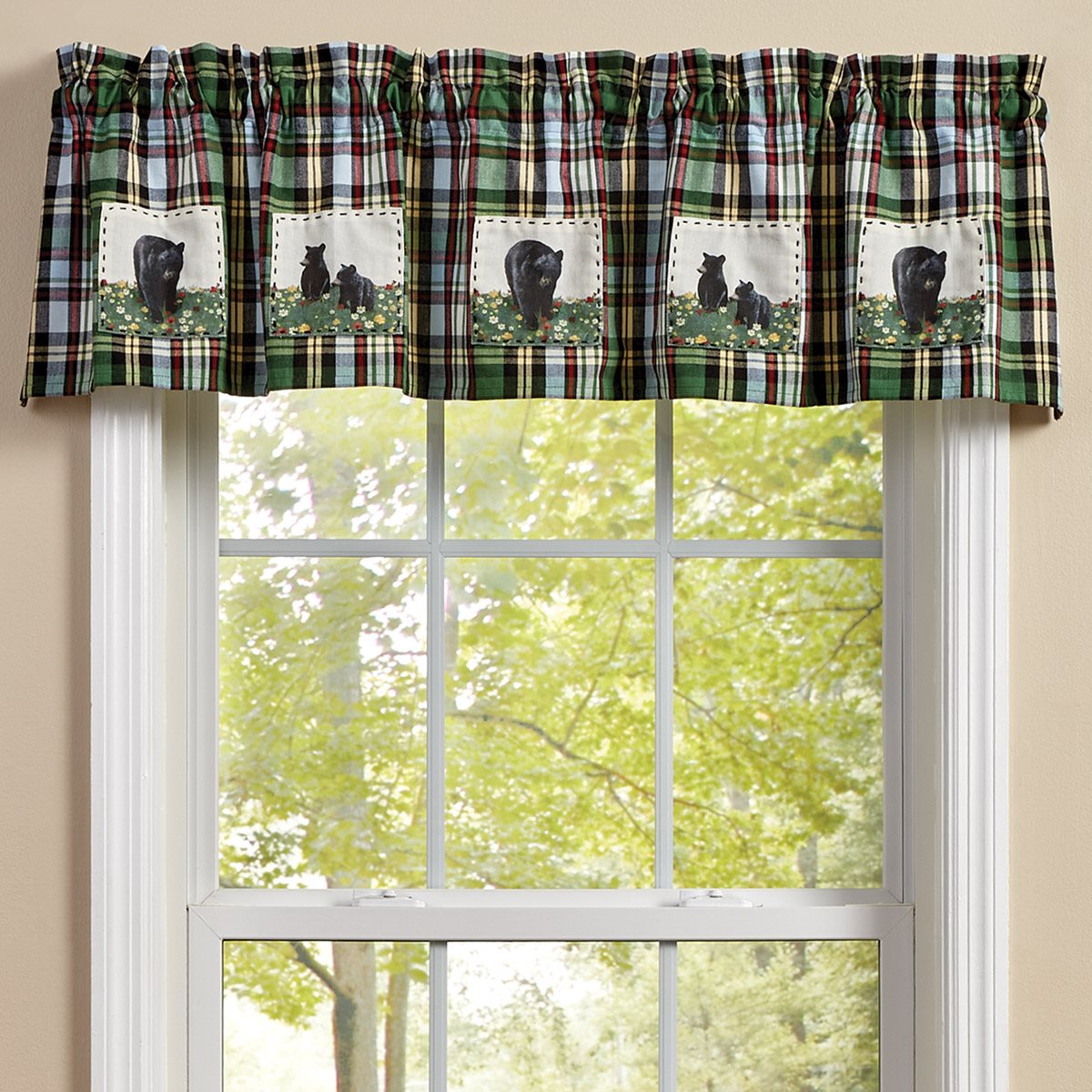 Happy Trails Lined Bear Patch Valance 60X14