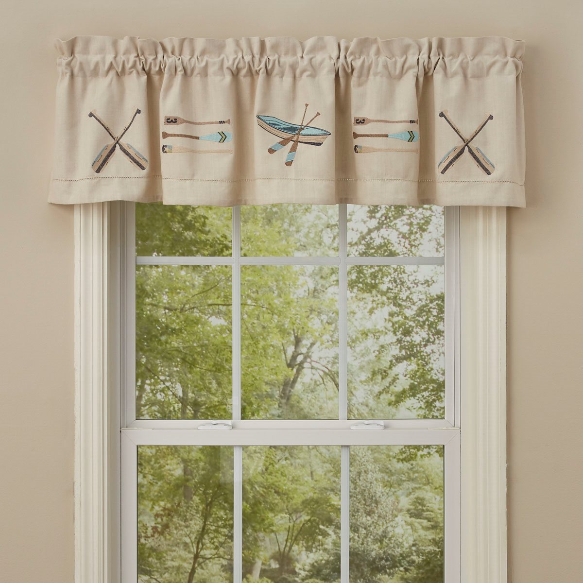 Paddles Embroiderd Lined Valance 60X14