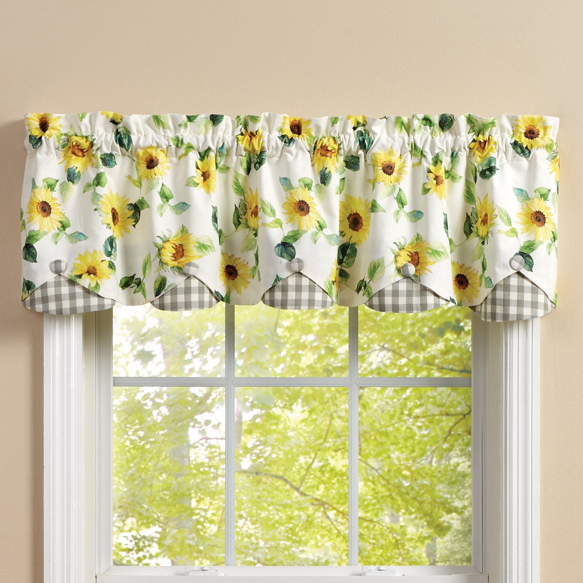 Follow The Sun Lined Scalloped Valance 58X15