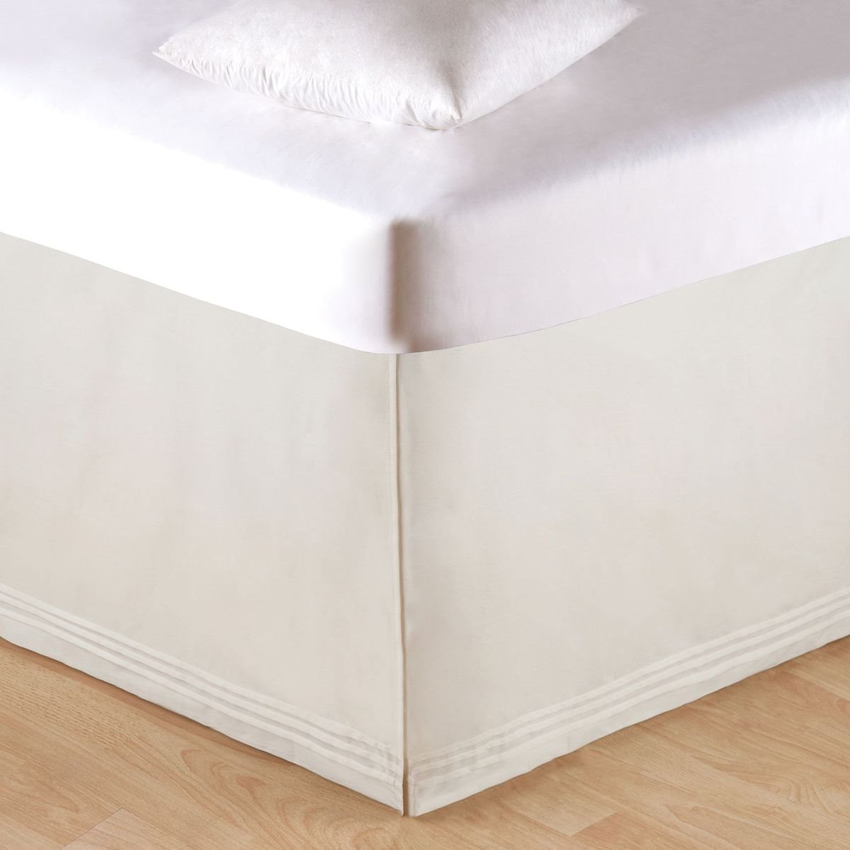 Soft White Tailored Twin Bed Skirt