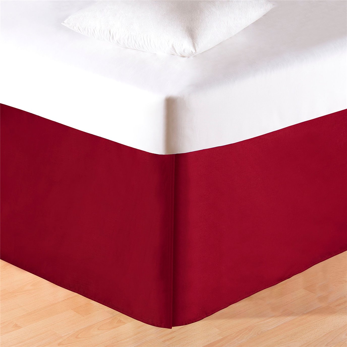 Solid Red Twin Bed Skirt by C&F Enterprises