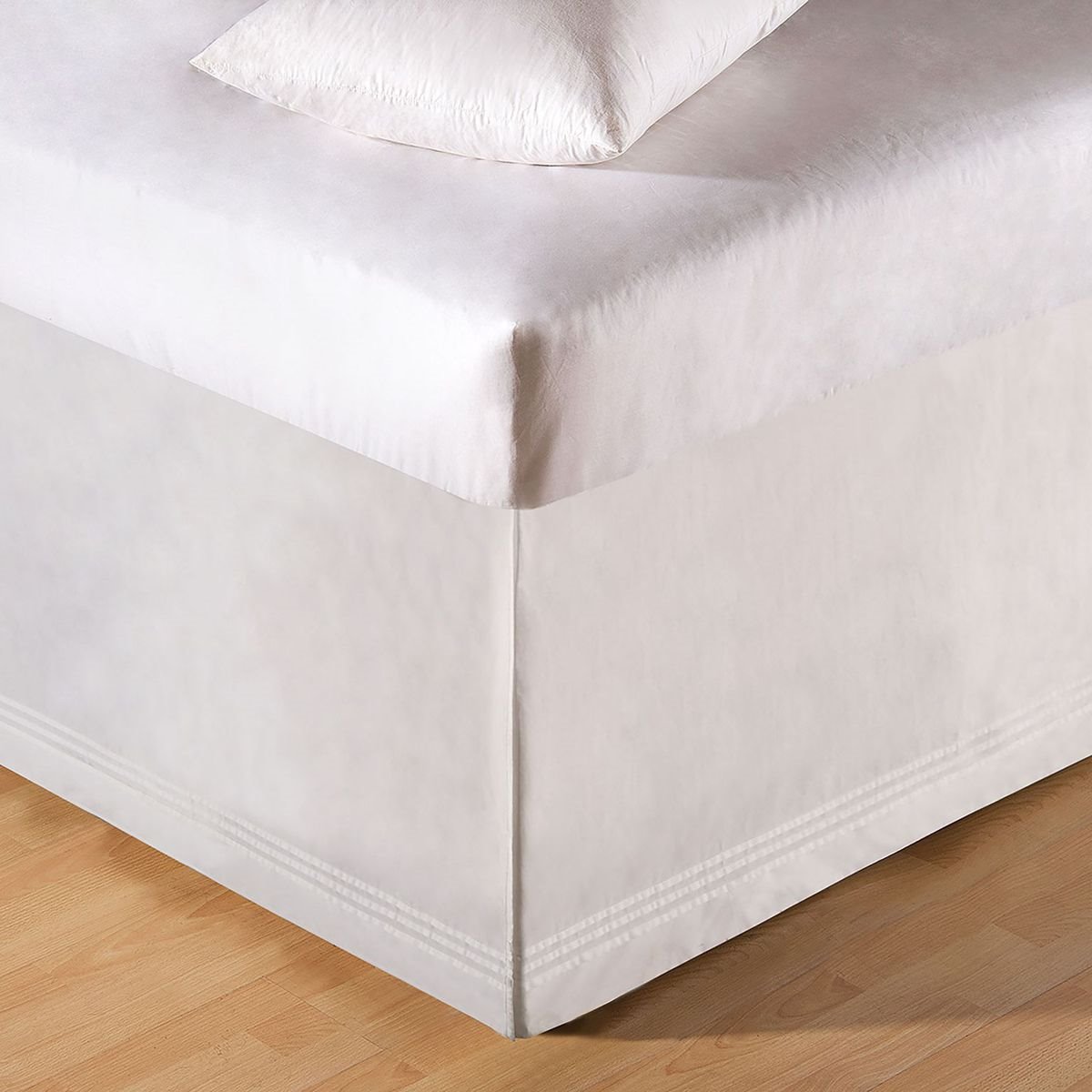 White Tailored Twin Bed Skirt