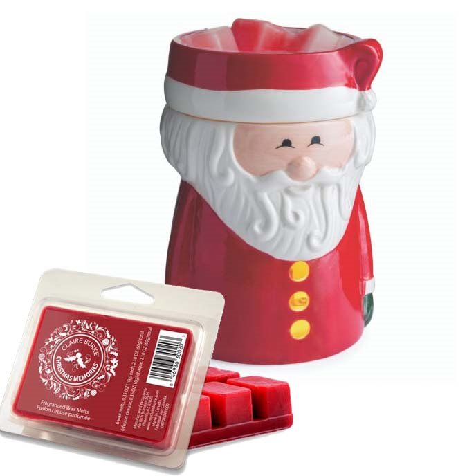 Santa Claus Illumination Wax Warmer with Claire Burke Christmas Memories Wax Melts