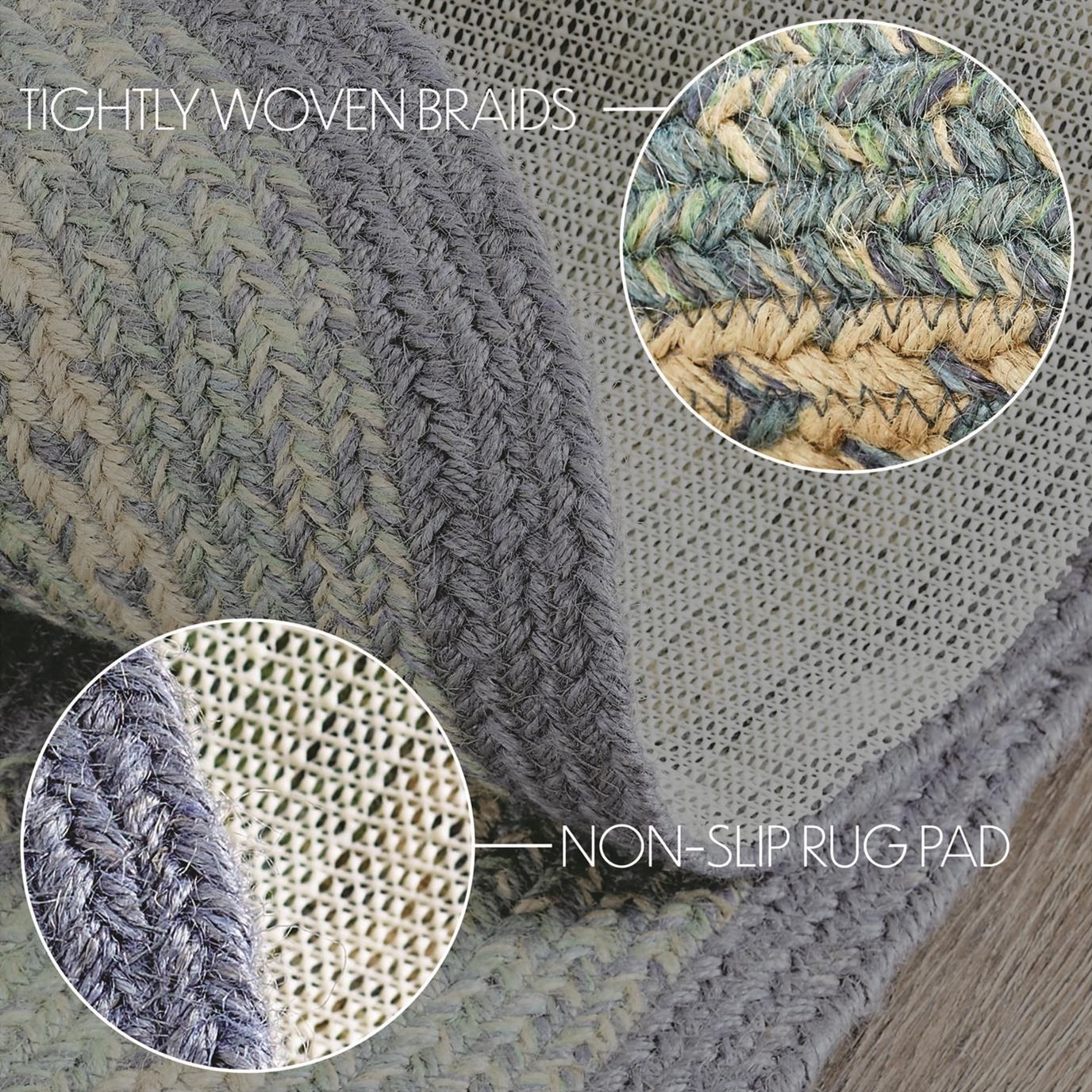 Jolie Jute Rug Oval w/ Pad 60x96 by April & Olive - VHC Brands