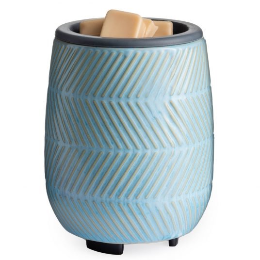 Candle Warmers Blue Herringbone Flip Dish Fragrance Warmer