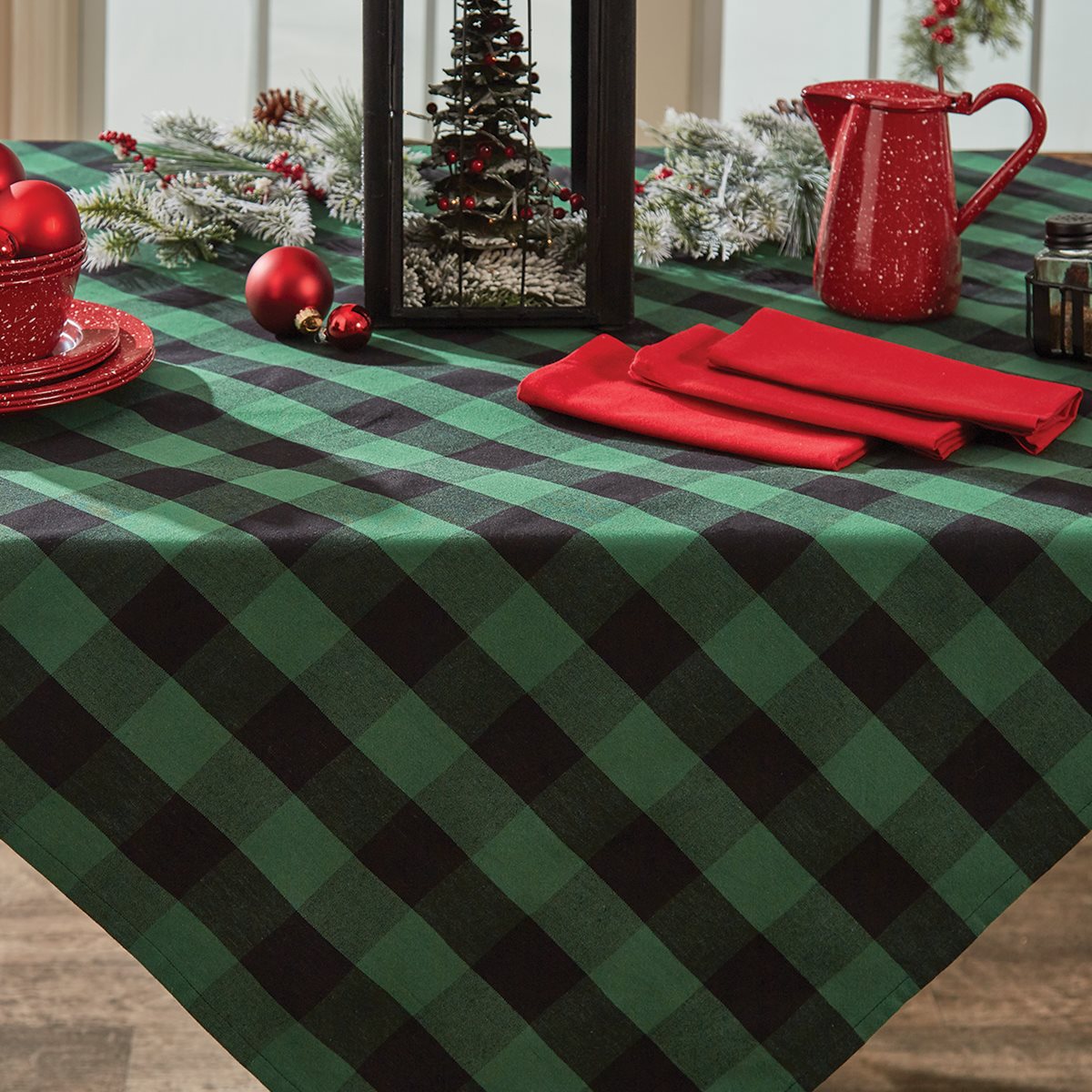 Wicklow Check Tablecloth 54X54 Forest