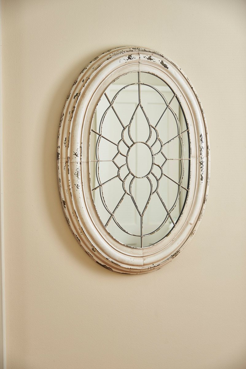 Window Frame Mirror Aged Cream