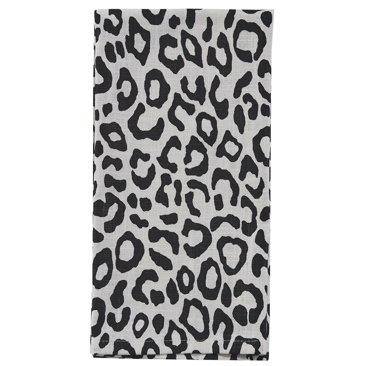 Safari Leopard Printed Towel - Black
