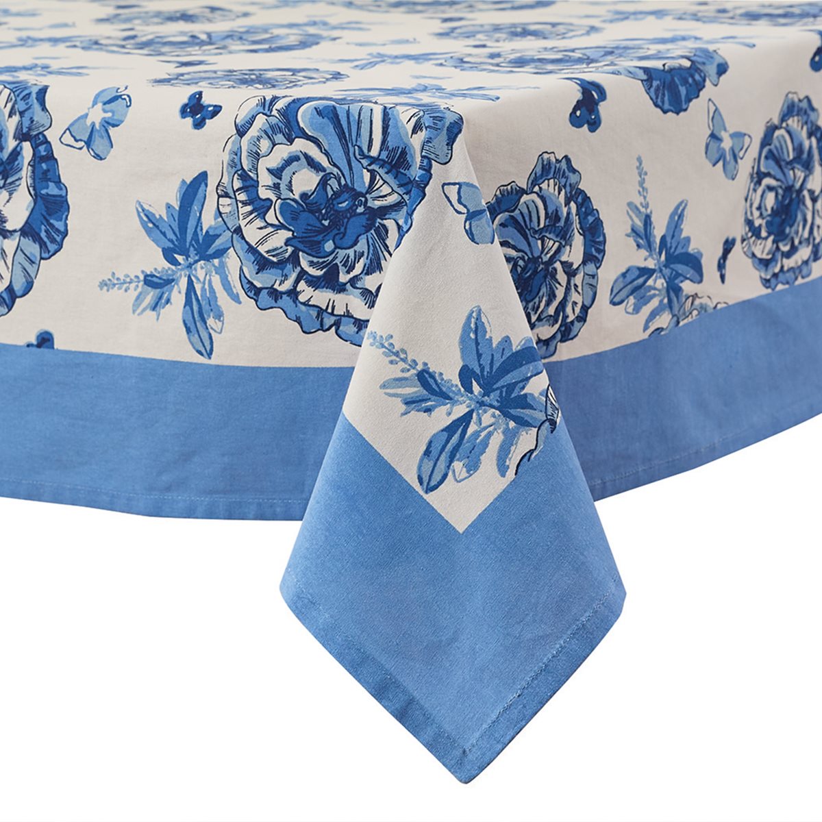 Florals And Flitters Tablecloth 54X54 - Blue