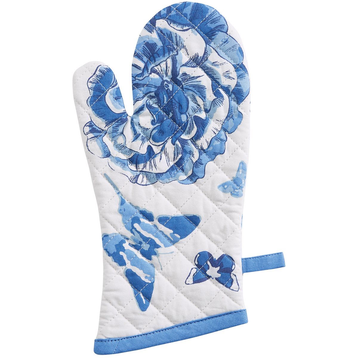 Florals And Flitters Floral Oven Mitt - Blue