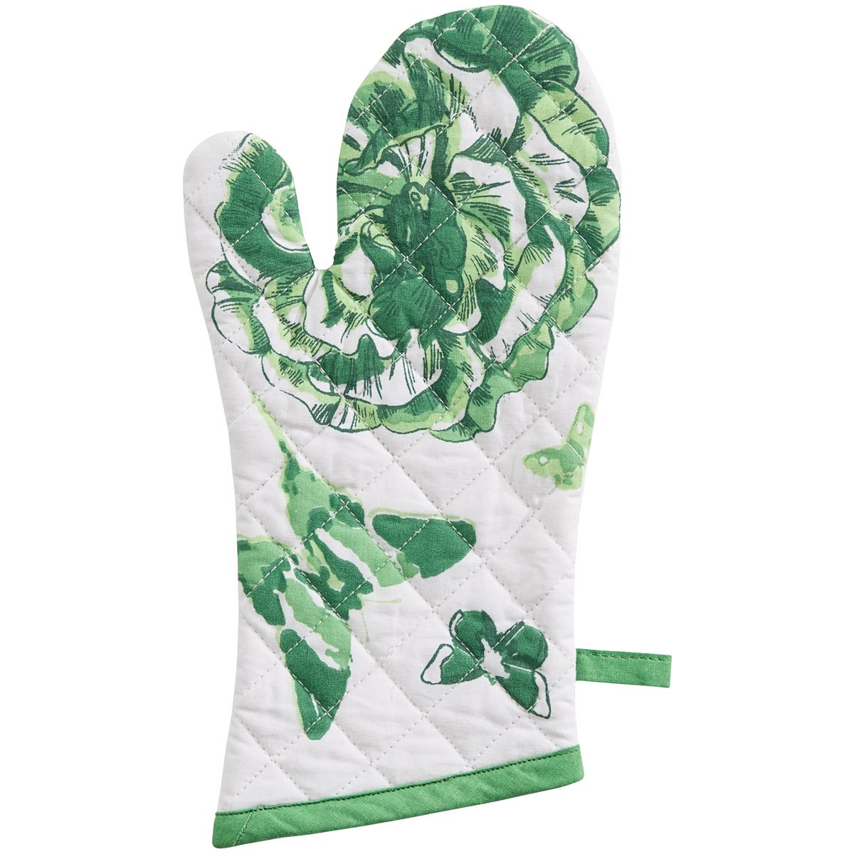 Florals And Flitters Floral Oven Mitt - Green