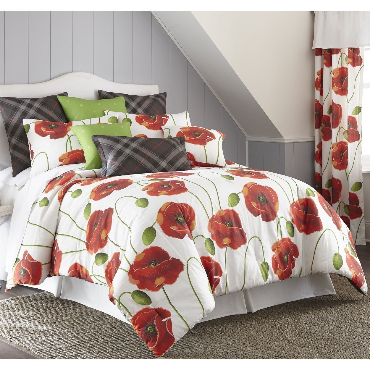 Poppy Plaid Duvet Cover Set Super King Sizeby Colcha Linens Pc