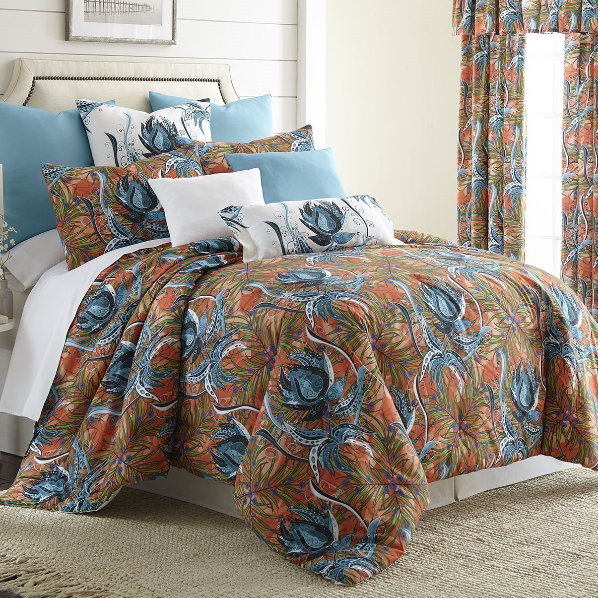 Tropical Bloom Duvet Cover Set Super King Size By Colcha Linens