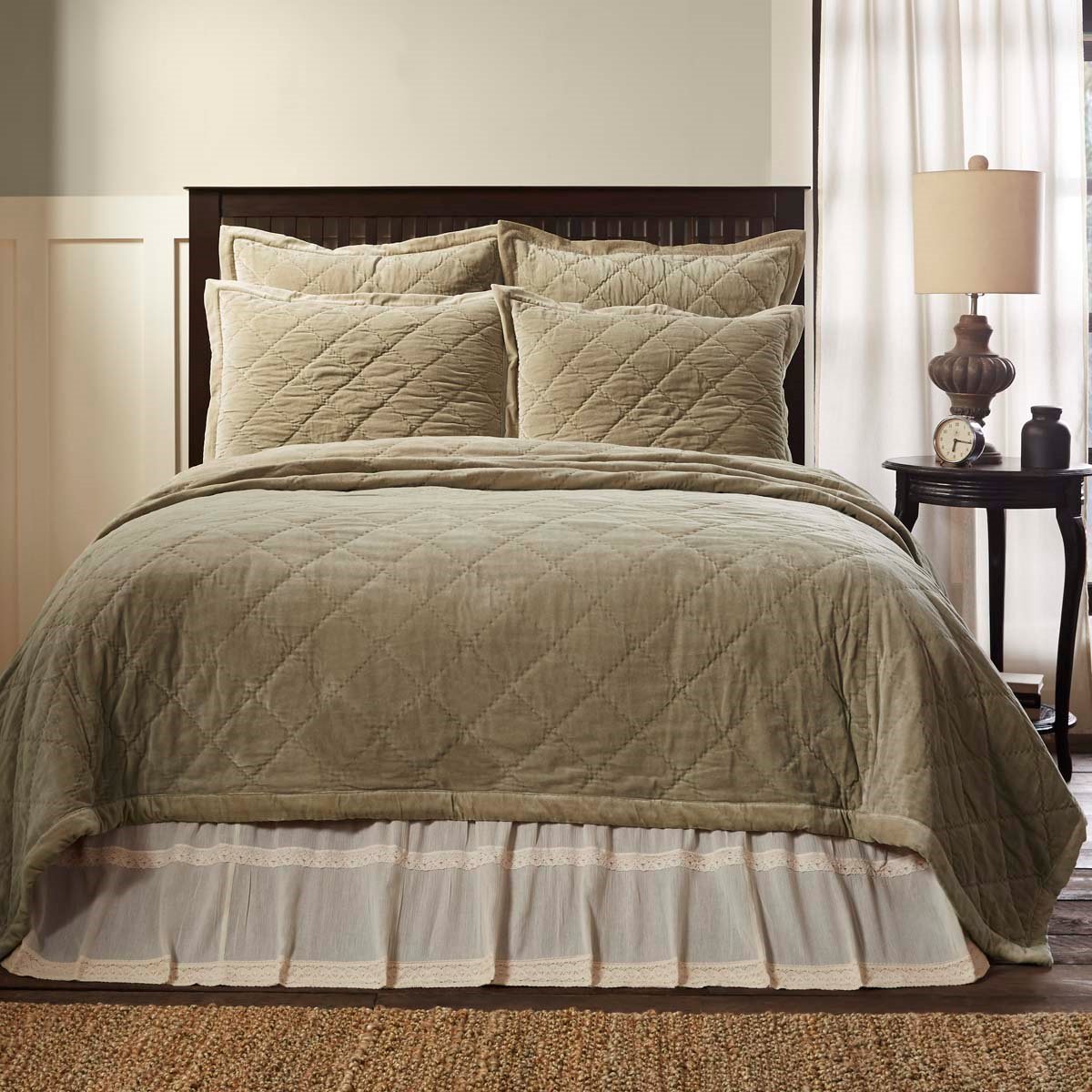 Lydia Taupe King Quilt By Vhc Brands P C Fallon Lydia Taupe King Quilt